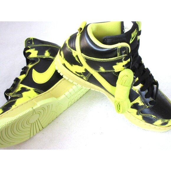 Nike Men's Dunk Hi 1985 SP Yellow Acid Wash Black White Shoes Sizes DD9404 001 - Picture 4 of 5